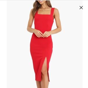 Petal & Pup Hyatt Square Neck Sleeveless Midi Dress